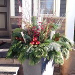 outdoor christmas flower pot arrangements